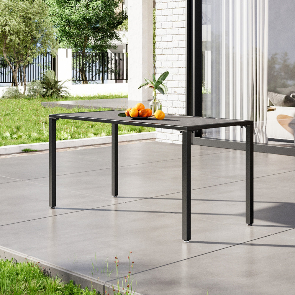 Garden Rectangular Patio Table with Parasol Hole